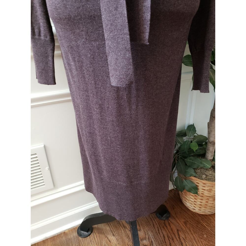 Terra & Sky Maxi Dress Womens 2X Brown Deep Neck Tie Waist Raglan Sleeve & Hem - Picture 10 of 14